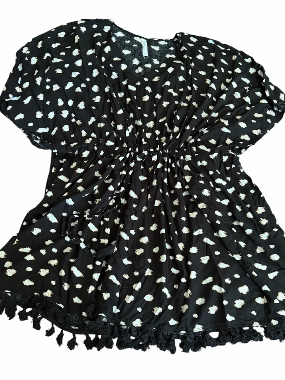 Cacique Black Swim Cover-Up with‎ White Spot Print